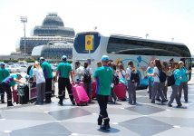 Первая группа турецких спортсменов прибыла в Баку на Евроигры (ФОТО)