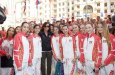 Президент Ильхам Алиев и его супруга встретились со спортсменами, которые представят Азербайджан на первых Европейских играх (ФОТО)