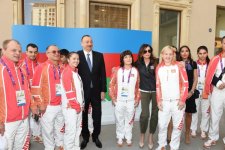 Президент Ильхам Алиев и его супруга встретились со спортсменами, которые представят Азербайджан на первых Европейских играх (ФОТО)