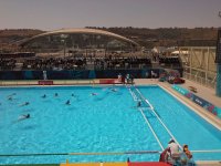 Начался матч по водному поло между сборными Азербайджана и Румынии (ФОТО)