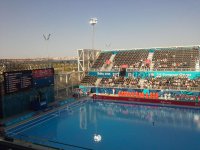 Начался матч по водному поло между сборными Азербайджана и Румынии (ФОТО)