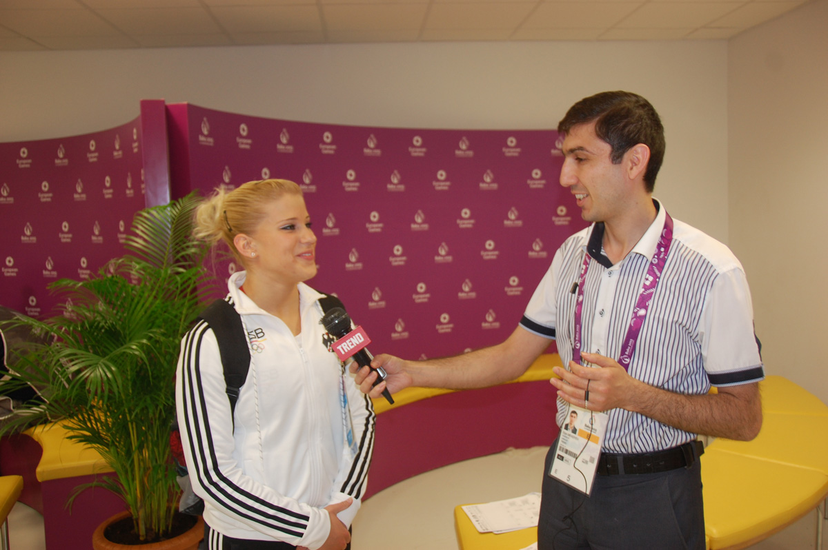 В Евроиграх в Баку участвуют сильнейшие гимнасты – немецкая спортсменка (ФОТО)