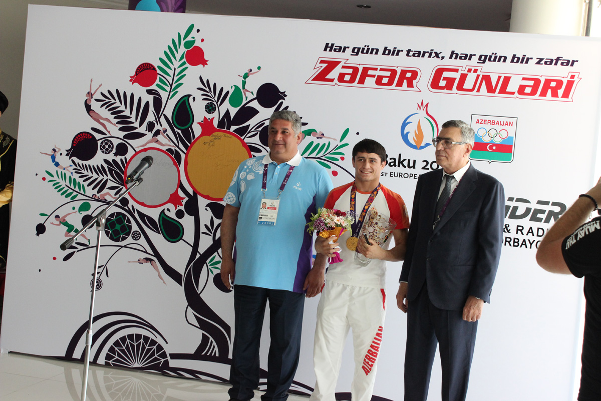 НОК чествует  первых азербайджанских победителей и медалистов Евроигр (ФОТО)