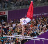 Азербайджанские гимнасты выступают на соревнованиях в рамках Евроигр (ФОТО) (версия 2)