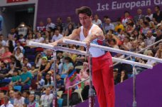 Азербайджанские гимнасты выступают на соревнованиях в рамках Евроигр (ФОТО) (версия 2)