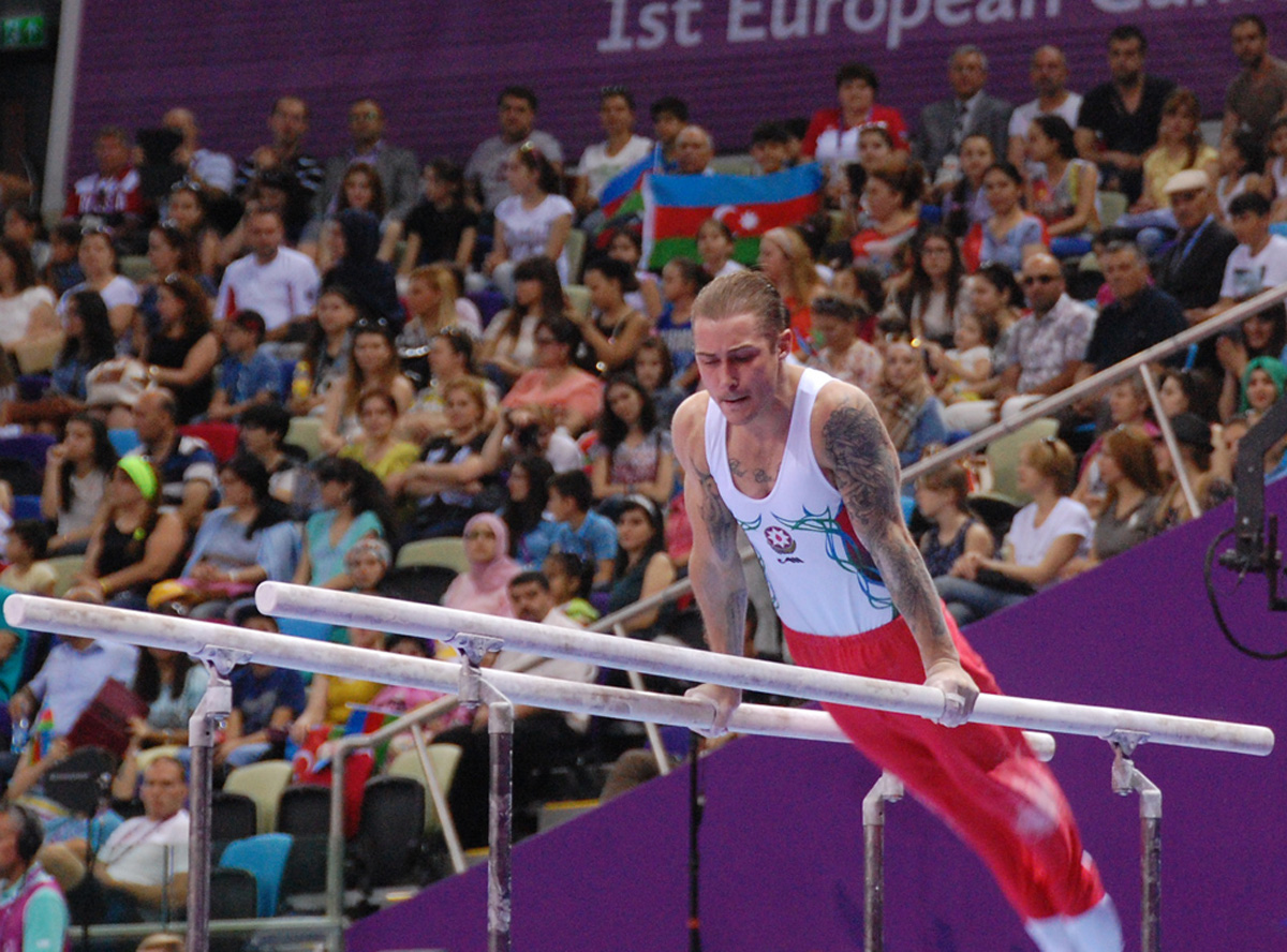 Азербайджанские гимнасты выступают на соревнованиях в рамках Евроигр (ФОТО) (версия 2)