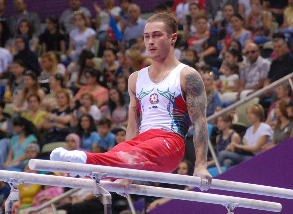 Азербайджанские гимнасты выступают на соревнованиях в рамках Евроигр (ФОТО) (версия 2)