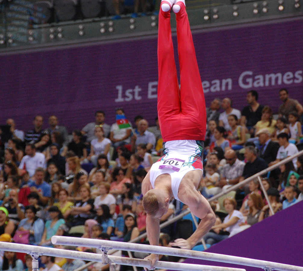 Азербайджанские гимнасты выступают на соревнованиях в рамках Евроигр (ФОТО) (версия 2)