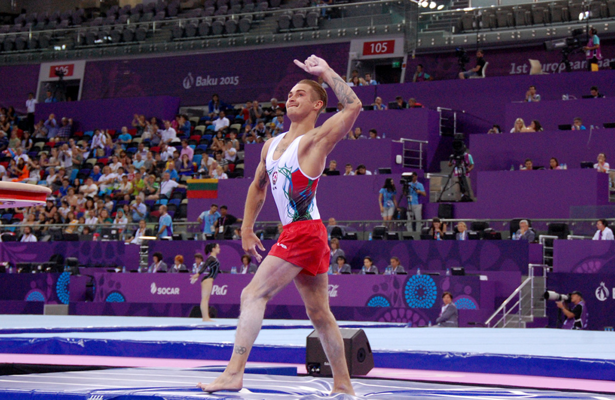 Азербайджанские гимнасты выступают на соревнованиях в рамках Евроигр (ФОТО) (версия 2)
