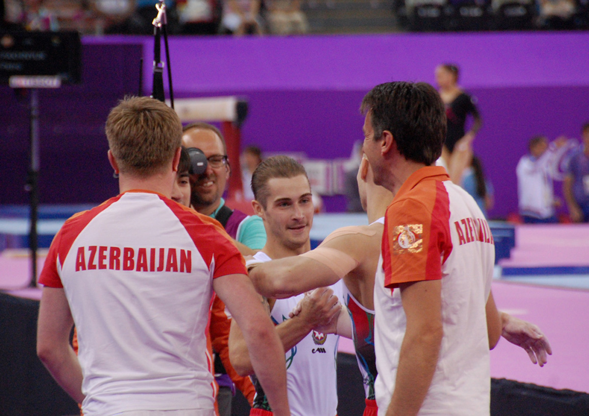 Азербайджанские гимнасты выступают на соревнованиях в рамках Евроигр (ФОТО) (версия 2)