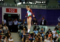 На Евроиграх в Баку продолжаются соревнования по прыжкам на батуте (ФОТО)