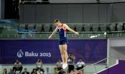 На Евроиграх в Баку продолжаются соревнования по прыжкам на батуте (ФОТО)