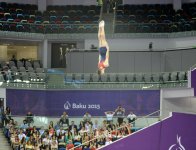 На Евроиграх в Баку продолжаются соревнования по прыжкам на батуте (ФОТО)