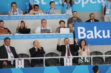 Президент Ильхам Алиев и его супруга Мехрибан Алиева наблюдали за борьбой Айхана Тагизаде за выход в финал соревнований по тхэквондо на Евроиграх (ФОТО)