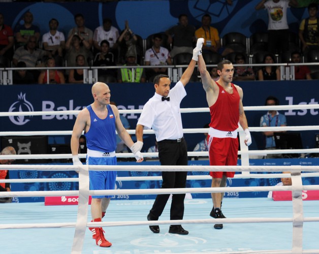 Председатель Организационного комитета первых Европейских игр Мехрибан Алиева наблюдала за поединком с участием азербайджанского боксера Мухаммедрасула Меджидова (ФОТО)