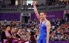 Азербайджанский гимнаст завоевал бронзовую медаль Евроигр по прыжкам на батуте (ФОТО)