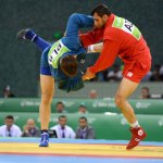 Президент Азербайджана Ильхам Алиев и его супруга Мехрибан Алиева наблюдали за ходом соревнований по самбо в рамках первых Европейских игр (ФОТО)