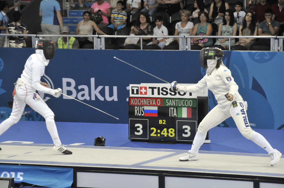 В Баку продолжаются соревнования по фехтованию в рамках Евроигр (ФОТОСЕССИЯ)