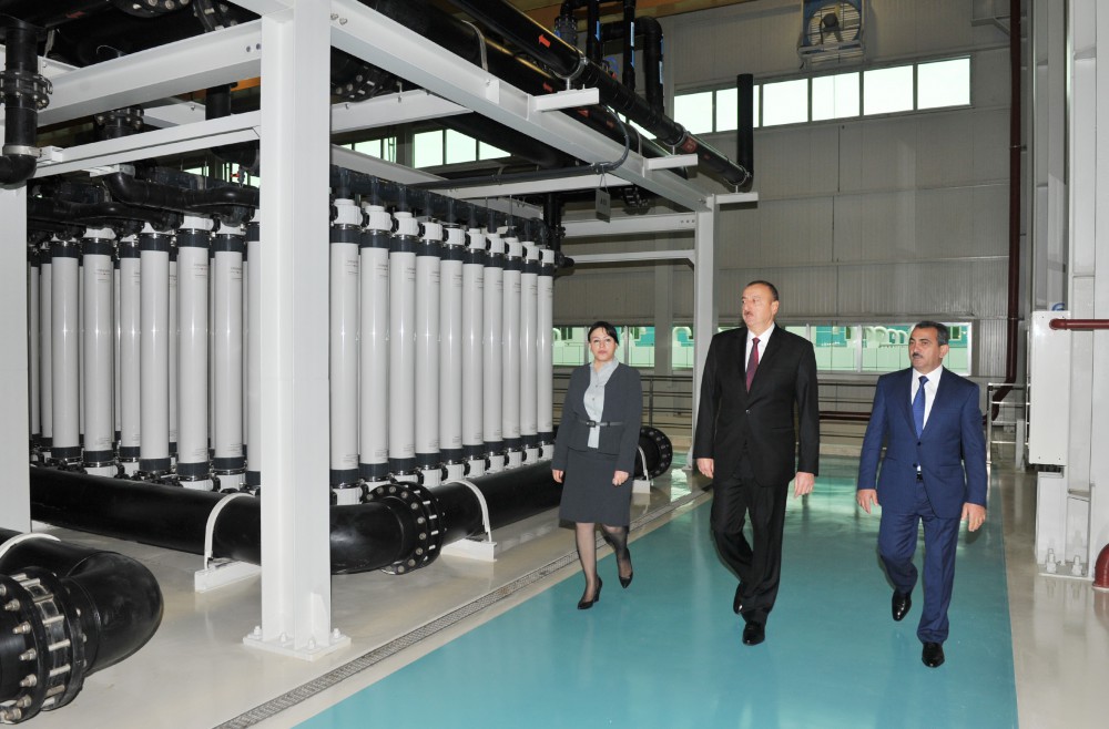 Президент Ильхам Алиев принял участие в открытии Джейранбатанского комплекса ультрафильтрационных водоочистных сооружений