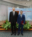 Президент Азербайджана и его супруга приняли участие в церемонии, посвященной спортивным итогам 2015 года