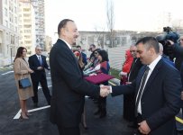 Президент Азербайджана и его супруга приняли участие в открытии жилого здания для инвалидов по зрению (ФОТО)