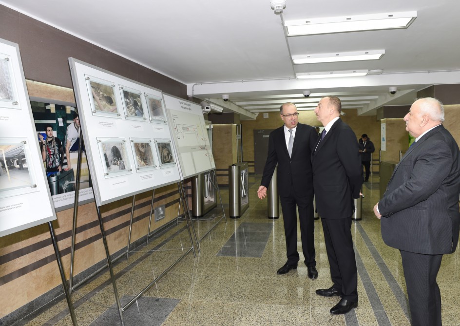 Президент Азербайджана принял участие в открытии второго выхода одной из станций бакинского метро (ФОТО)