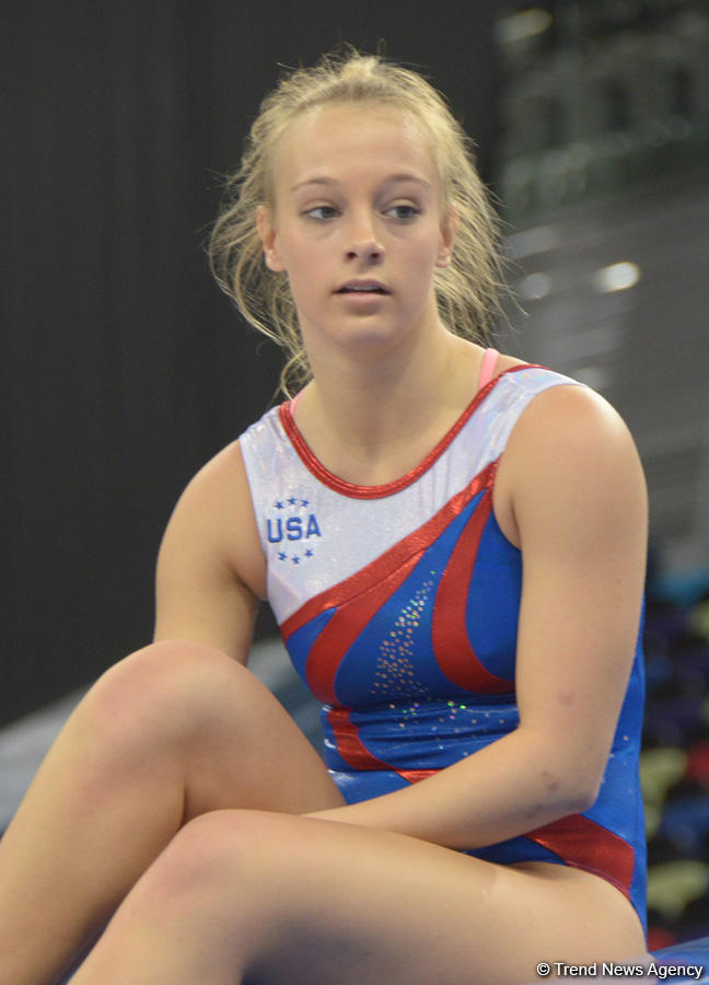 Стартовали подиумные тренировки спортсменов-участников Кубка мира по прыжкам на батуте в Баку (ФОТОРЕПОРТАЖ)