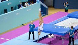 В Баку стартовал первый день соревнований Кубка мира FIG по прыжкам на батуте