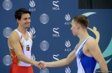 В Баку прошла церемония награждения победителей финалов Кубка мира по прыжкам на батуте (Фоторепортаж)