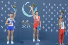 В Баку прошла церемония награждения победителей финалов Кубка мира по прыжкам на батуте (Фоторепортаж)