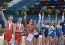 В Баку прошла церемония награждения победителей финалов Кубка мира по прыжкам на батуте (Фоторепортаж)