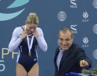 В Баку прошла церемония награждения победителей финалов Кубка мира по прыжкам на батуте (Фоторепортаж)