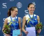 В Баку прошла церемония награждения победителей финалов Кубка мира по прыжкам на батуте (Фоторепортаж)