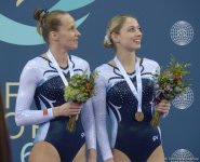 В Баку прошла церемония награждения победителей финалов Кубка мира по прыжкам на батуте (Фоторепортаж)