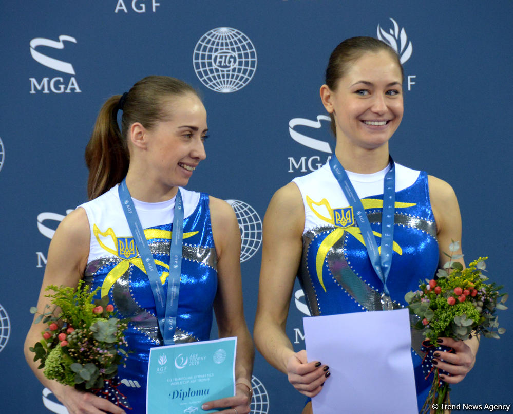 В Баку прошла церемония награждения победителей финалов Кубка мира по прыжкам на батуте (Фоторепортаж)