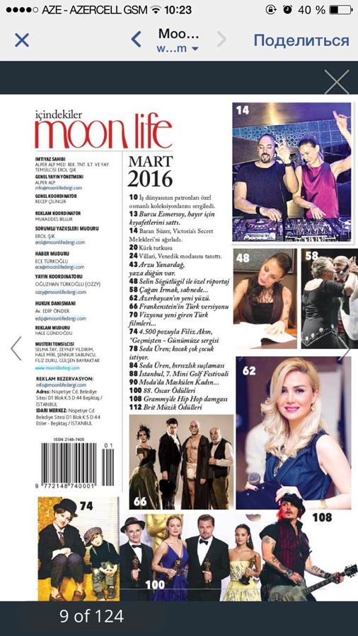 Турецкий журнал опубликовал материал об азербайджанской актрисе (ФОТО)