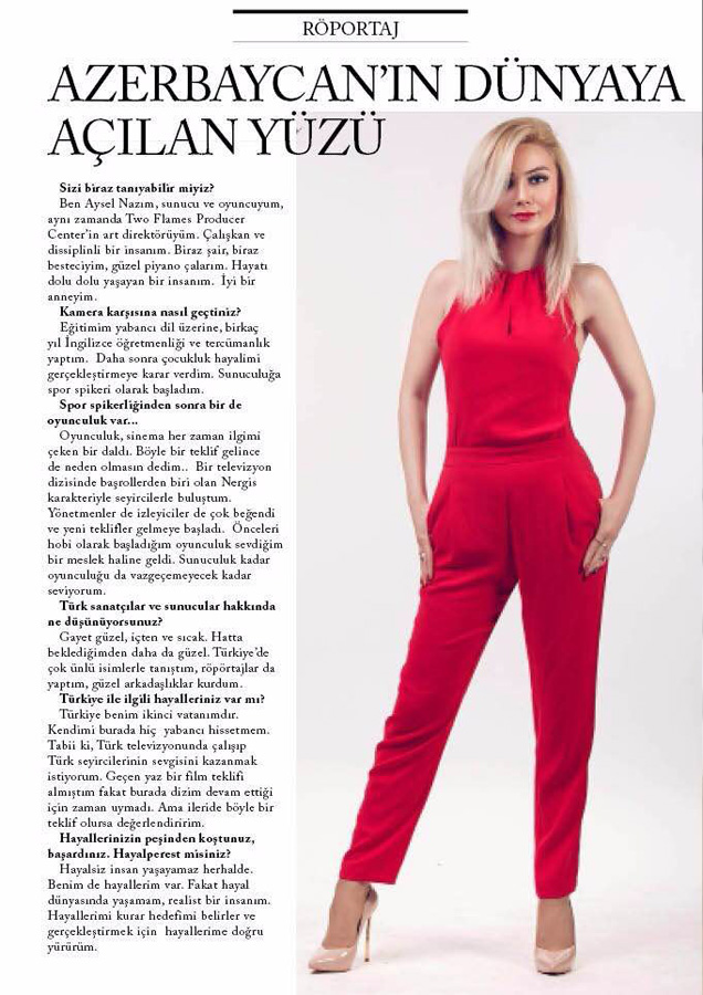 Турецкий журнал опубликовал материал об азербайджанской актрисе (ФОТО)