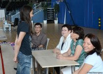 В Баку прошла встреча юных гимнастов с олимпийскими чемпионками (ФОТО)