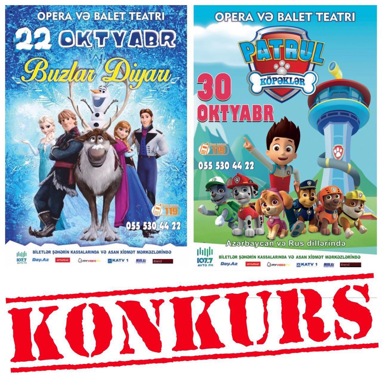 Осталось 6 дней до завершения конкурса на спектакли Buzlar diyarı и Patrul köpəklər