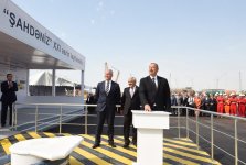 Президент Ильхам Алиев принял участие в церемонии отправки опорного блока платформы в рамках проекта "Шах Дениз-2" (ФОТО)