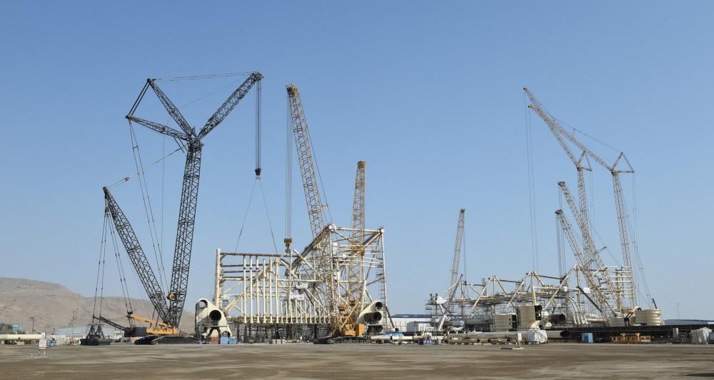 Президент Ильхам Алиев принял участие в церемонии отправки опорного блока платформы в рамках проекта "Шах Дениз-2" (ФОТО)