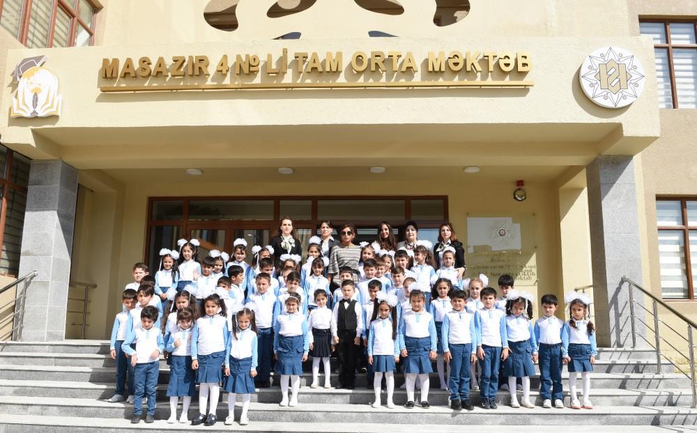 Президент Фонда Гейдара Алиева Мехрибан Алиева приняла участие в открытии школы в Масазыре (ФОТО)