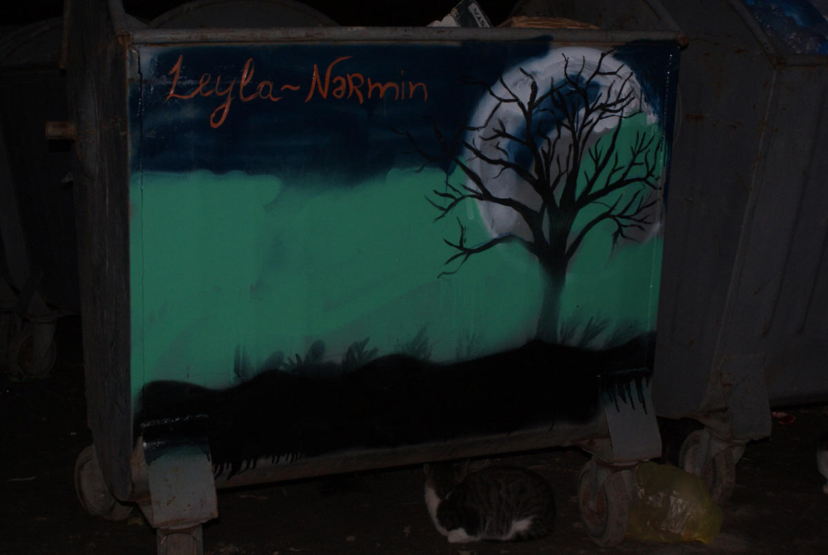 Рисунки на мусорных контейнерах - уличное искусство в Сумгайыте (ФОТО)