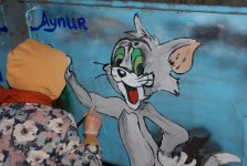 Рисунки на мусорных контейнерах - уличное искусство в Сумгайыте (ФОТО)