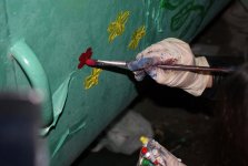 Рисунки на мусорных контейнерах - уличное искусство в Сумгайыте (ФОТО)