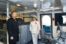 Президент Ильхам Алиев ознакомился с кораблем "Туфан" и новой спецтехникой Береговой охраны Госпогранслужбы  (ФОТО)