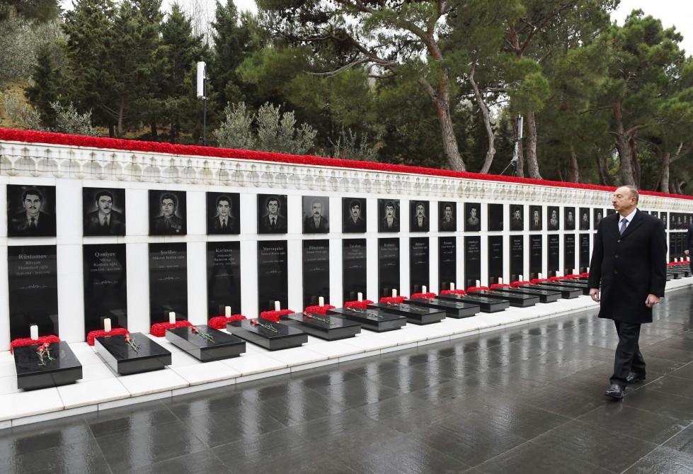 Президент Азербайджана почтил светлую память шехидов (ФОТО)