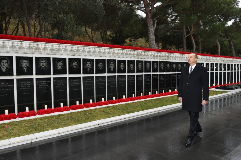 Президент Азербайджана почтил светлую память шехидов (ФОТО)