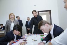 Первый вице-президент Азербайджана Мехрибан Алиева приняла участие в открытии после реконструкции школы-интерната в поселке Бильгя