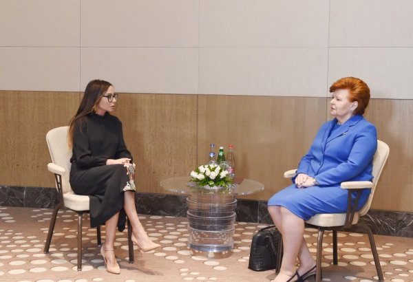 Первый вице-президент Азербайджана Мехрибан Алиева встретилась с экс-главой Латвии (ФОТО)